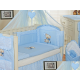 Conjunto de cama bebé  3 elementos Urso Coração Azul